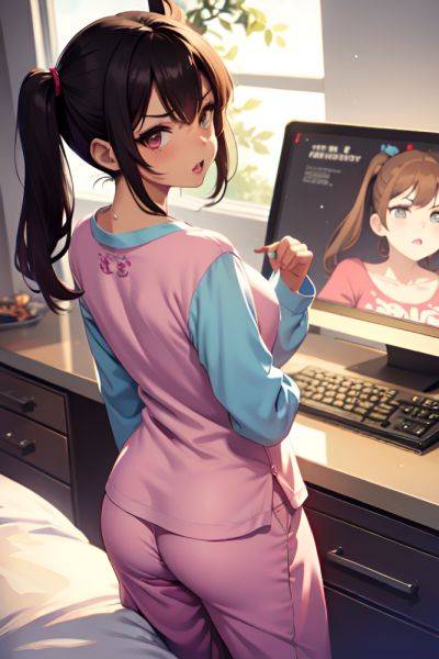 Anime Busty Small Tits 60s Age Angry Face Brunette Pigtails Hair Style Dark Skin Soft Anime Moon Back View Gaming Pajamas 3698439719960239699 - AI Hentai - aihentai.co on pornintellect.com