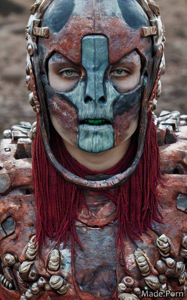 Fisheye post-apocalyptic pastel green woman laughing harlequin AI porn - made.porn on pornintellect.com