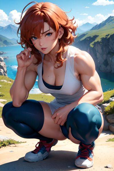 Anime Muscular Small Tits 80s Age Seductive Face Ginger Messy Hair Style Light Skin Soft + Warm Mountains Close Up View Squatting Nurse 3698540223400517066 - AI Hentai - aihentai.co on pornintellect.com