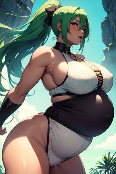 Anime Pregnant Huge Boobs 30s Age Orgasm Face Green Hair Ponytail Hair Style Dark Skin Dark Fantasy Club Side View Jumping Goth 3698667782129650274 - AI Hentai - aihentai.co on pornintellect.com