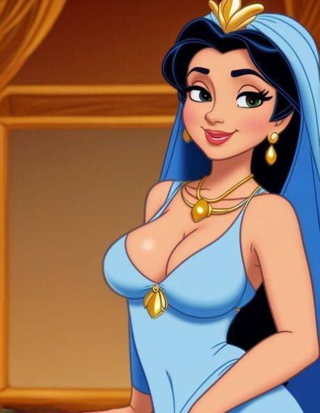 Gorgeous Hentai babe Princess Jasmine shows her stunning naked curves - pornpics.com on pornintellect.com