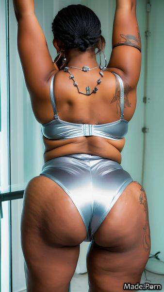 Silver woman bbw babe looking back bare shoulders earrings AI porn - made.porn on pornintellect.com