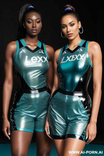 Teal and silver latex wnba jersey - ai-porn.ai on pornintellect.com