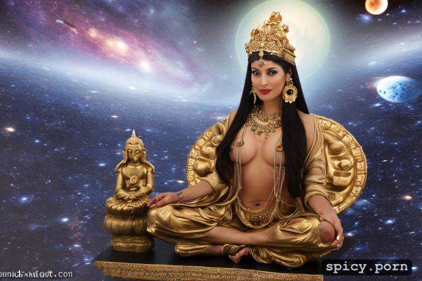 Crown on head, facing viewer, big eyes, parvati goddess in space - spicy.porn on pornintellect.com