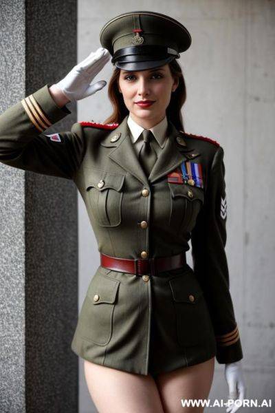 German in wwii army uniform, saluting - ai-porn.ai - Germany on pornintellect.com