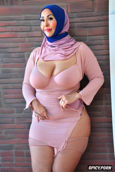 Always framed from forehead to thighs, hijab and thigh fit sexy dress with falling out tits and exposed crotch - spicy.porn on pornintellect.com