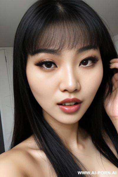 Asian woman, beauty, , ahegao, 20 years old, black hair, long hair, cum shot on face - ai-porn.ai on pornintellect.com