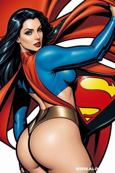 Superwoman, comic book, big butt, cartoon - ai-porn.ai on pornintellect.com