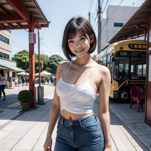 , japanese,woman,thirties,(RAW photo, best quality, masterpiece:1.1), (realistic, photo-realistic:1.2), ultra-detailed, ultra high res, physically-based rendering,short hair,bobcut,beautiful,(smile),(aegyo sal),perfect - pornmake.ai - Japan on pornintellect.com