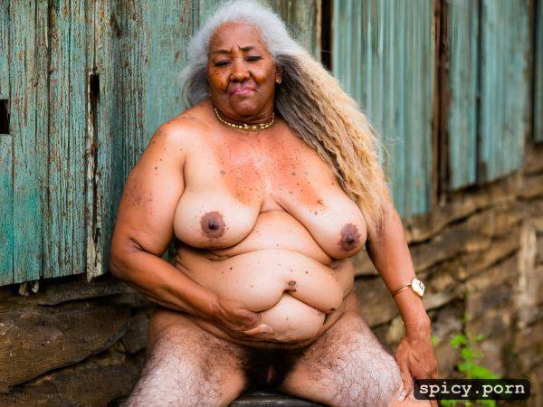 Hairy pussy, wrinkles, photo, 80 yo, full body, hanging, obese - spicy.porn on pornintellect.com