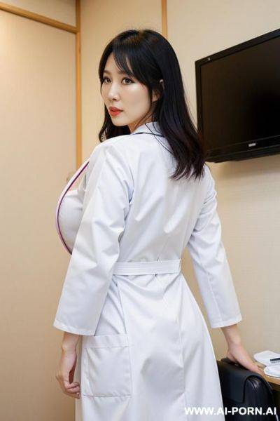 Japanese white woman, mega big tis , doctor dress , big ass, front view, she is in the hospital - ai-porn.ai - Japan on pornintellect.com