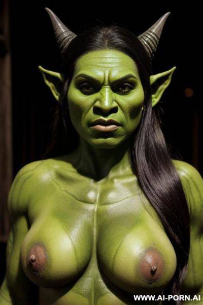 Orc woman, green skin - ai-porn.ai on pornintellect.com