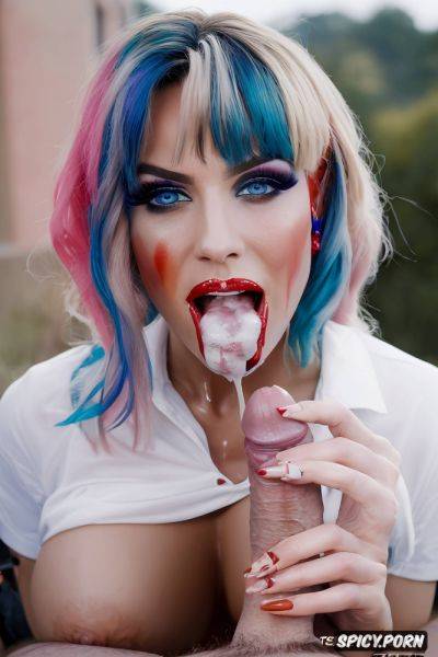 Hair like harley quinn, huge dick cum dripping on face color having sex - spicy.porn on pornintellect.com