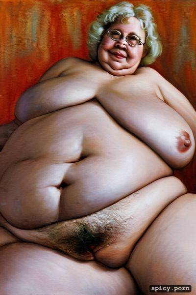 Seductive obese granny, fat thighs, 85yo, spreading legs, fat hairy pussy - spicy.porn on pornintellect.com