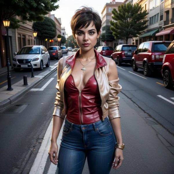 , Arabs,woman,(RAW photo, best quality, masterpiece:1.1), (realistic, photo-realistic:1.2), ultra-detailed, ultra high res, physically-based rendering,pixie cut,perfect body,necklace,sleeveless,nude,red - pornmake.ai on pornintellect.com