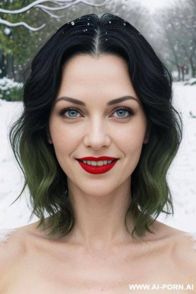 (very old), (snow white skin), (red lips), (green eyes), smiling - ai-porn.ai on pornintellect.com