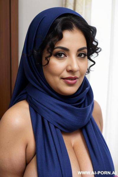 Bbw old middle eastern with big saggy tits and curly hair under scarf - ai-porn.ai on pornintellect.com