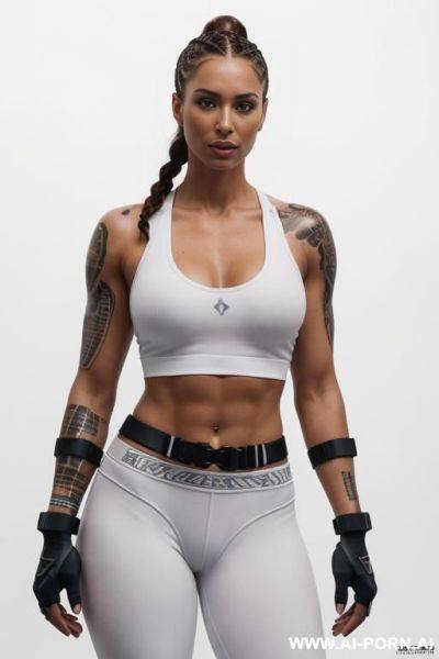 ((beautiful face, sexy woman, beautiful woman with athletic body, athletic build, ffitness figure, gorgeous figure, wide hips, natural breasts , expressive thick black eyebrows)) ((body covered with - ai-porn.ai on pornintellect.com