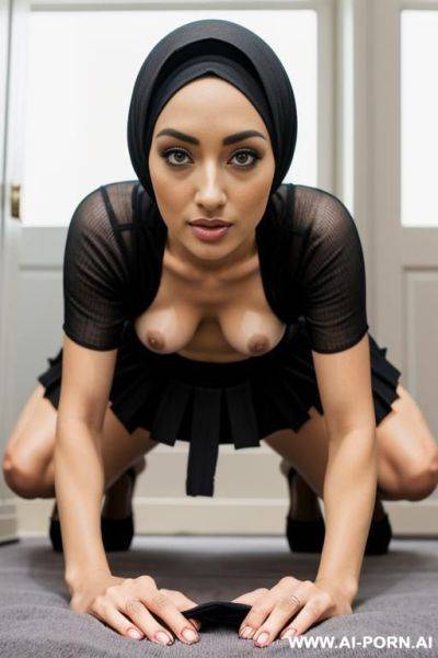 Hijab woman with big boobs sucking dick - ai-porn.ai on pornintellect.com