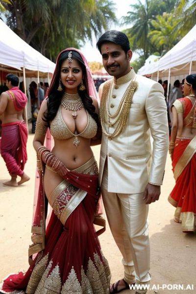 Indian bride her boobs are naked fuck 2 men in front of everyone - ai-porn.ai - India on pornintellect.com