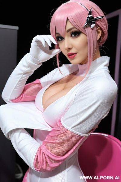 White and pink spide-woman cosplay - ai-porn.ai on pornintellect.com