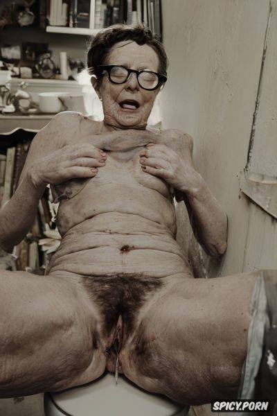 Wrinkly 80yo brunette granny with glasses gets hairy pussy fucked - spicy.porn on pornintellect.com