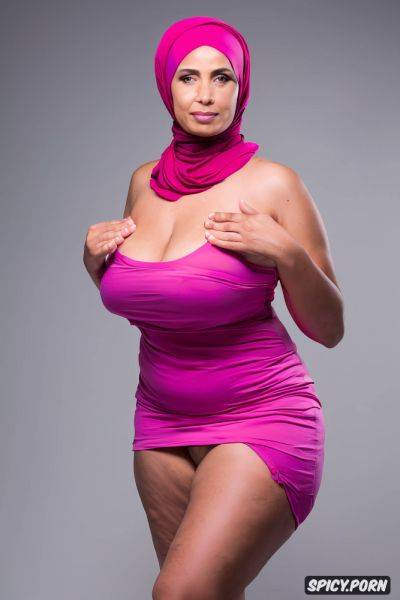 Always framed from forehead to thighs, hijab and thigh fit sexy dress with falling out tits and exposed crotch - spicy.porn on pornintellect.com