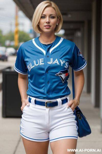 Blue jays uniform city connect mlb blonde jerking a cock short hair thick - ai-porn.ai on pornintellect.com