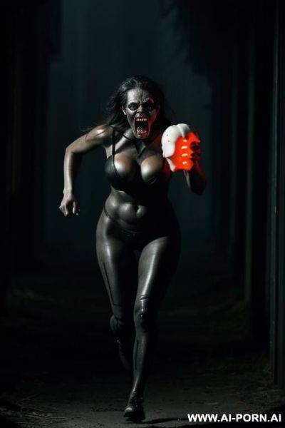 (running in the dark) (eerie screaming) (violent screaming) (full frontal body view) (scary face) ( figure) - ai-porn.ai on pornintellect.com