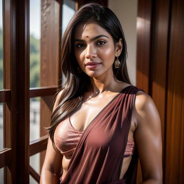 , Indian, brown skin, facial mark,woman,thirties,(RAW photo, best quality, masterpiece:1.1), (realistic, photo-realistic:1.2), ultra-detailed, ultra high res, physically-based rendering,(adult:1.5) - pornmake.ai - India on pornintellect.com
