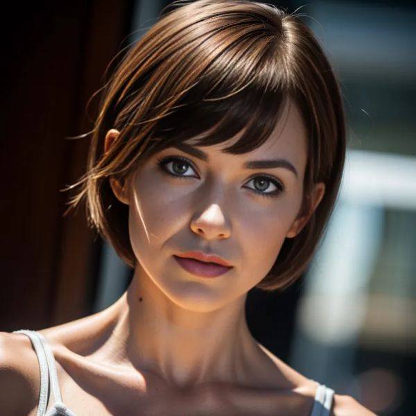 ,white people,woman,thirties,(RAW photo, best quality, masterpiece:1.1), (realistic, photo-realistic:1.2), ultra-detailed, ultra high res, physically-based rendering,short hair,bobcut,brown hair,(adult:1.5) - pornmake.ai on pornintellect.com