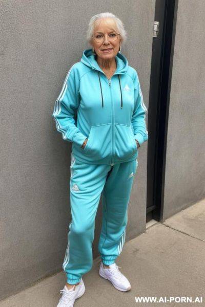 Old woman inchav tracksuit - ai-porn.ai on pornintellect.com