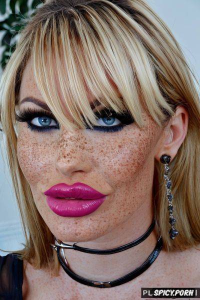 Hyper glossy mirrored lip, freckles, botox lips, cute face, huge pumped up balloon lips - spicy.porn on pornintellect.com