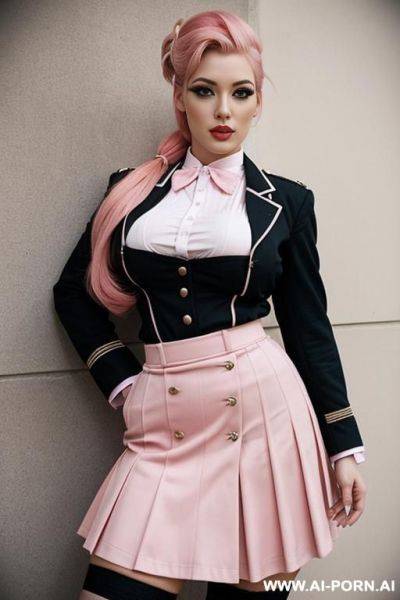 Women with pink hair and tails vintage uniforms with big tits sexy skirt - ai-porn.ai on pornintellect.com