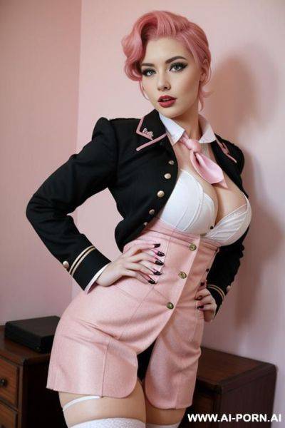 Women with pink hair and tails vintage uniforms with big tits - ai-porn.ai on pornintellect.com