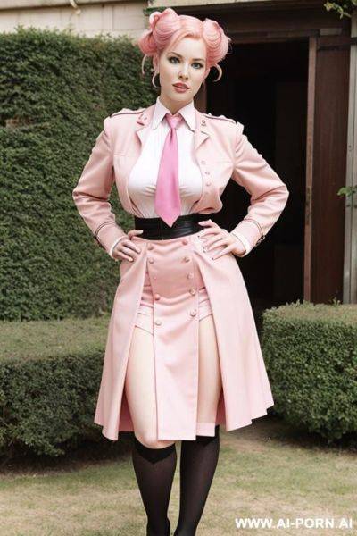 Women with pink hair and tails vintage uniforms with big tits skirt topless - ai-porn.ai on pornintellect.com