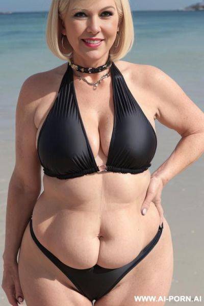 Chubby blonde mature, chubby (((aged blond mature))), ((granny aged belly mature woman)), flabby milf, cougar woman, old grandmom, granny flabby woman, very light pink lipstick, mom, (((long bobcut - ai-porn.ai on pornintellect.com