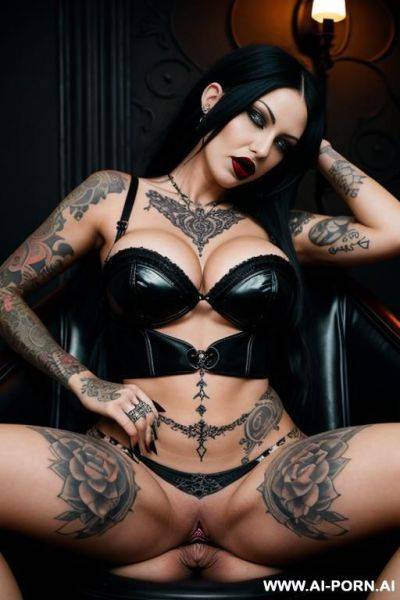 Gothic woman with tattoos sucking dick - ai-porn.ai on pornintellect.com