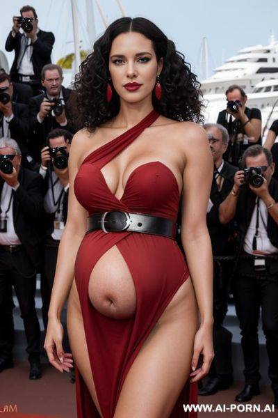 Red heels nipple piercings pregnant black shoulder length curls black curls, - ai-porn.ai on pornintellect.com