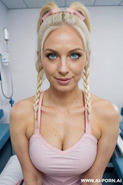 (pink medical scrubs);(place: state of the art hospital);( medium-sized, firm tits); (blight blue eyes) - ai-porn.ai on pornintellect.com