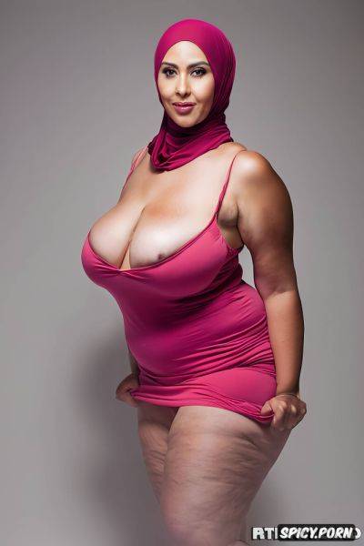 Always framed from forehead to thighs, hijab and tight fit sexy dress with falling out tits and exposed crotch - spicy.porn on pornintellect.com