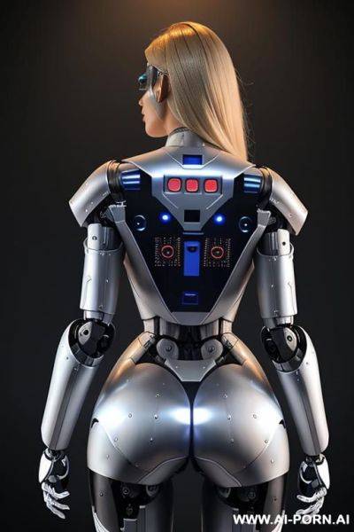 Sexy, fully robotic body, back view - ai-porn.ai on pornintellect.com