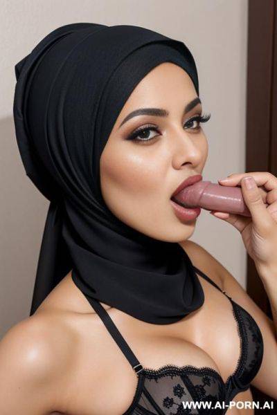 Hijabi blowjob in her bra - ai-porn.ai on pornintellect.com