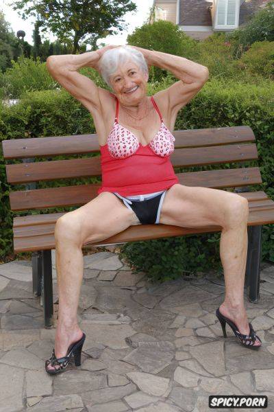 Old skinny wrinkled granny in detailed short shorts shows open pussy - spicy.porn on pornintellect.com