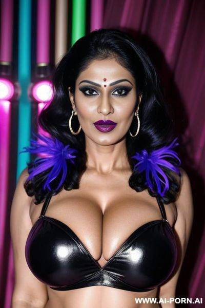 Milf, mother. indian, villain, lipstick, seductive face, cuckold, kinky hair, lustful, cheating, model - ai-porn.ai - India on pornintellect.com