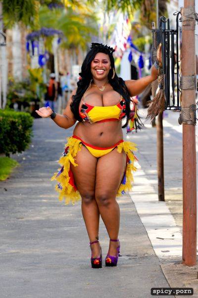 Color portrait, huge natural boobs, 32 yo beautiful performing mardi gras street dancer - spicy.porn on pornintellect.com