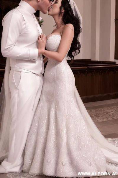 ((((d0uglas and reg1na)))) ((((hiperrealistic image)))) ((((portrait couple)))) ((((blessed wedding)))) ((((dazzling bride with handsome groom)))) ((((shine wonderful dress with gigantic cleavage)))) ((((teardrops - ai-porn.ai on pornintellect.com