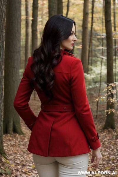 Elegant italian red coat shirt underbrush - ai-porn.ai - Italy on pornintellect.com