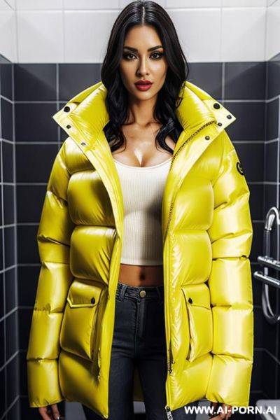 Gigantic oversized puffer jacket, cum shower - ai-porn.ai on pornintellect.com