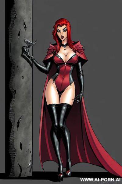 (((cartoon comics art))), ((high fantasy)), tall, vampire woman, - ai-porn.ai on pornintellect.com